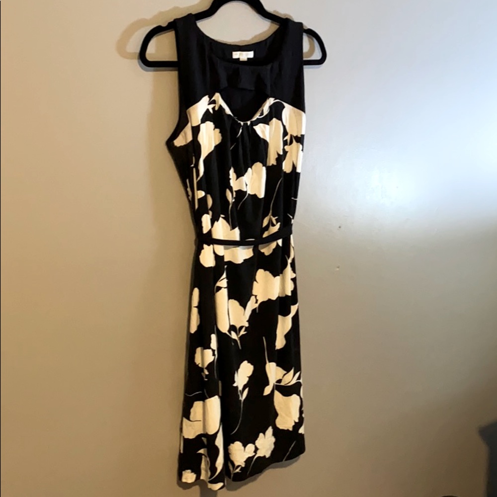 New York & Company Black/White Floral Dress